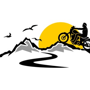 MONTAGNE CHOPPER Travel Outline Silhouette Vector Graphic svg eps jpg png