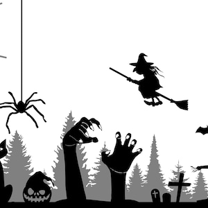 HALLOWEEN Mani Grave Contorno Silhouette Vector Graphic svg eps jpg png