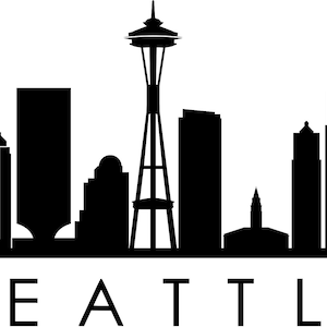 SEATTLE SKYLINE Umriss Silhouette Vektor svg eps jpg png