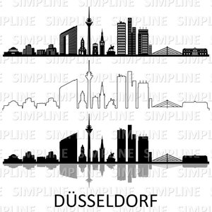 DÜSSELDORF Germany North Rhine-Westphalia SKYLINE City Outline Silhouette Vector Graphics svg eps dxf pdf png