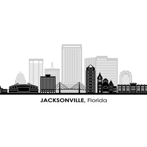 JACKSONVILLE Florida USA SKYLINE City Umriss Silhouette Vektor Grafik svg eps jpg png