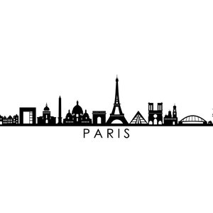 PARIGI Torre Eiffel Francia SKYLINE Città Contorno Silhouette Grafica vettoriale svg eps jpg png