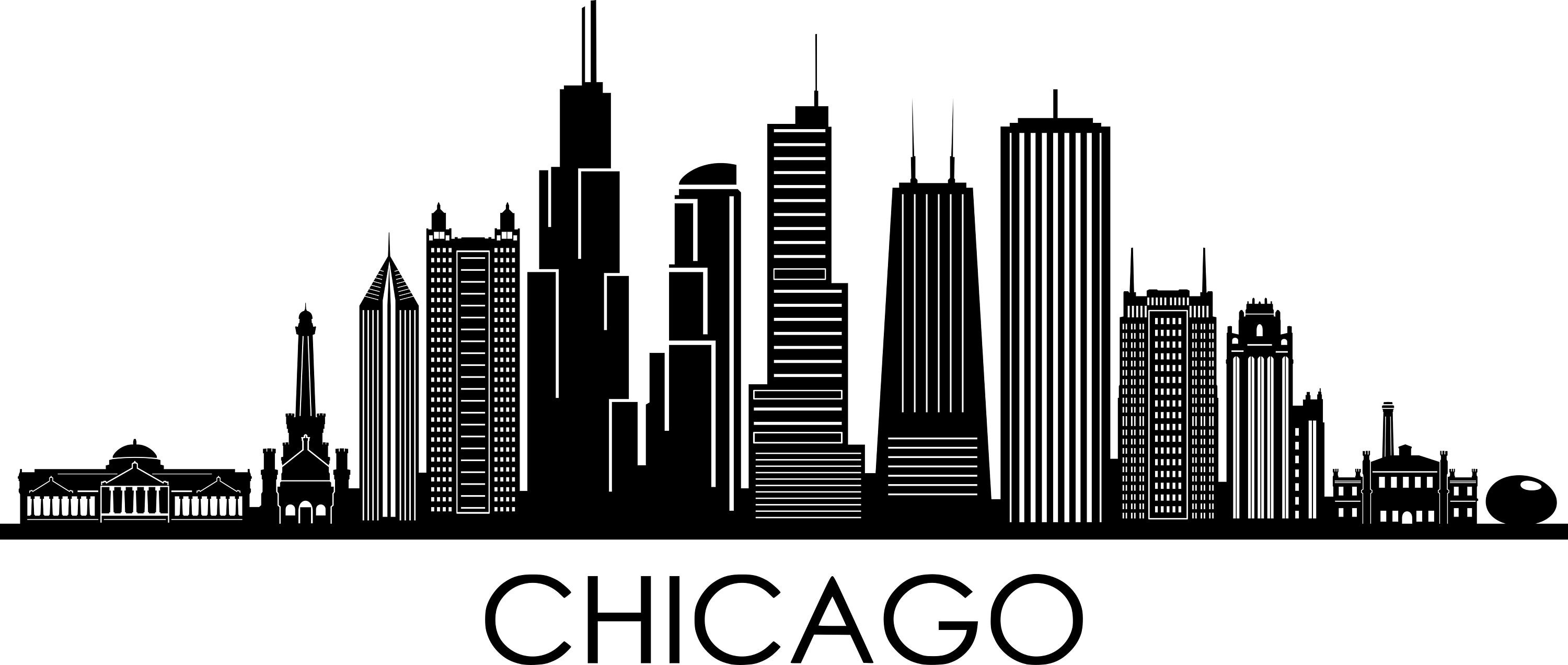 Chicago Skyline Silhouette Outline