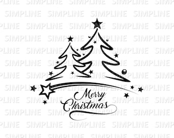 WEIHNACHTSBAUM DEKORATION BAUM Silhouette Vektor Grafik svg eps jpg png dxf