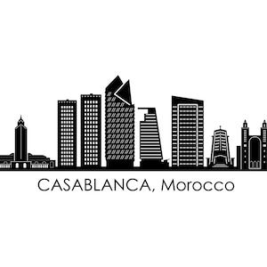 CASABLANCA Marokko Afrika SKYLINE City Outline Silhouette Vector Graphic svg eps jpg png