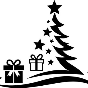 ALBERO DI NATALE ALBERO REGALO NATALE Cartolina Cartolina Cartolina di auguri Vector svg eps jpg png