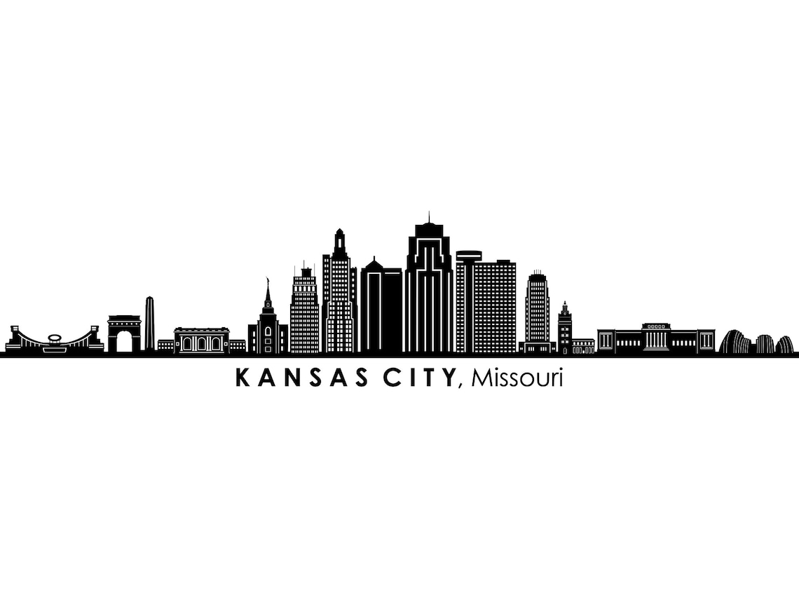 KANSAS City Missouri USA SKYLINE City Outline Silhouette - Etsy