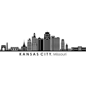 KANSAS City Missouri USA SKYLINE City Outline Silhouette Vector Graphic svg eps jpg png