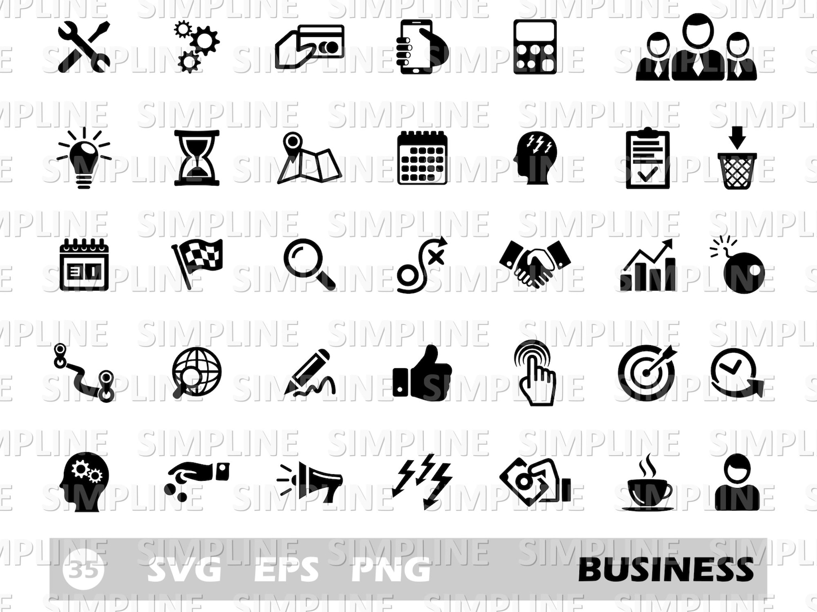 BUSINESS ICON SET Svg Eps Png - Etsy