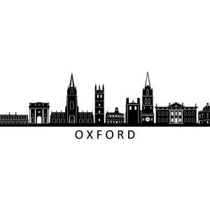 OXFORD Inghilterra Regno Unito SKYLINE City Outline Silhouette Vector Graphic svg eps jpg png