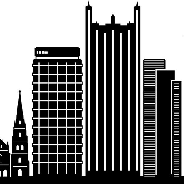 PITTSBURGH CITY Pennsylvania SKYLINE Contorno Silueta Vector svg eps jpg png