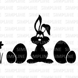 EASTER Rabbit Eggs Silhouette Vector svg eps png