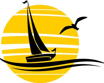 BARCO BARCO BARCOS vela ola agua silueta vector gráficos svg eps jpg png