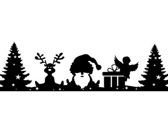 WEIHNACHTSMANN Elch Engel Silhouette Vektor Grafik svg eps jpg png