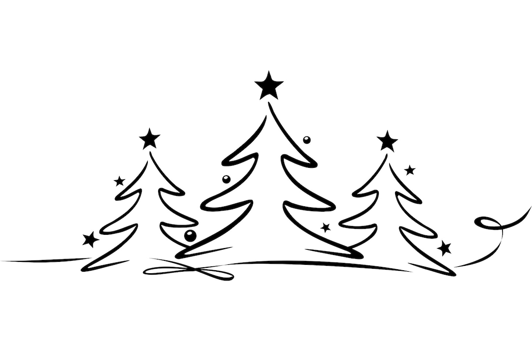 WEIHNACHTSBAUM WEIHNACHTEN Umriss Silhouette Vektor svg eps jpg png