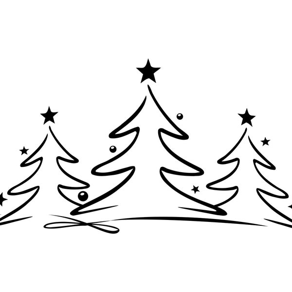 CHRISTMAS TREE CHRISTMAS Outline Silhouette Vector svg eps jpg png