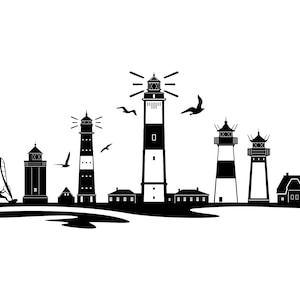 SYLT North Sea Island SKYLINE City Outline Silhouette Vector Graphic svg eps jpg png