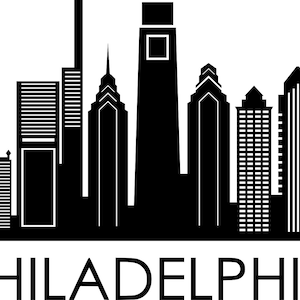 PHILADELPHIA City SKYLINE Outline Silhouette Vector svg eps jpg png
