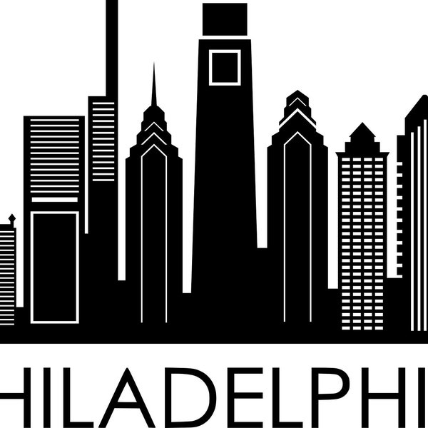 PHILADELPHIA City SKYLINE Outline Silhouette Vector svg eps jpg png