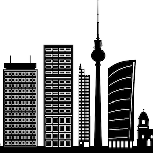 BERLIN GERMANY City SKYLINE Outline Silhouette Vector svg eps jpg png