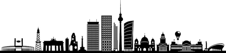 BERLIN GERMANY City SKYLINE Outline Silhouette Vector svg ...
