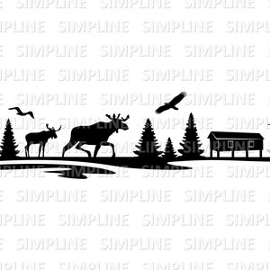 SCANDINAVIA landscape SKYLINE outline silhouette vector graphics svg eps png