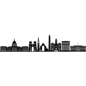 WASHINGTON DC. Cidade SKYLINE contorno silhueta vetor svg eps jpg png