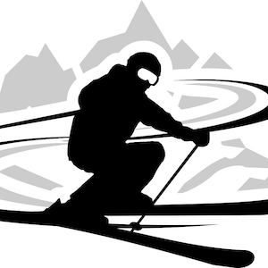 SKI WINTER BERGE Umriss Silhouette Vektor Grafik svg eps jpg png