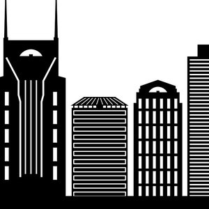 NASHVILLE SKYLINE Outline Silhouette Vector svg eps jpg png