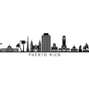 PUERTO RICO Usa Island SKYLINE City Outline Silhouette Vector Graphic svg eps jpg png