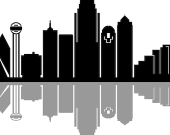 DALLAS TEXAS Skyline Umriss Silhouette Vektor svg eps jpg png