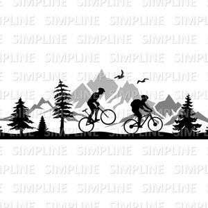 MOUNTAINS BIKE MTB Holiday Landscape Sport Nature Skyline Silhouette