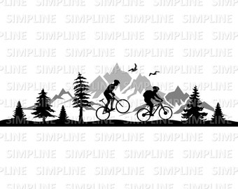 BERGE FAHRRAD MTB Urlaub Landschaft Sport Natur Skyline Silhouette