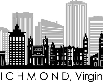 RICHMOND Virginia USA SKYLINE City Umriss Silhouette Vektor Grafik svg eps jpg png