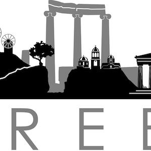 GRECIA Skyline Silhouette Landscape Sights Vector svg eps jpg png