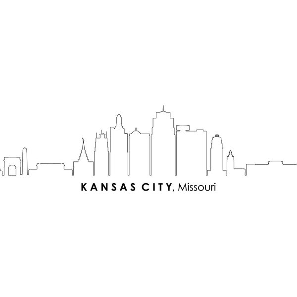 KANSAS City Missouri USA SKYLINE City Outline Silhouette Vector Graphics svg eps jpg png