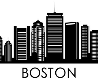 BOSTON City SKYLINE Umriss Silhouette Vektor svg eps jpg png
