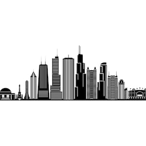 CHICAGO City Illinois SKYLINE contorno silhueta vetor svg eps jpg png