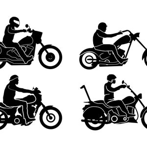 CHOPPER Motorcycle Biker Outline Silhouette Vector Graphic svg eps jpg png