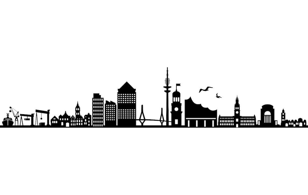 HAMBURG GERMANY City SKYLINE Outline Silhouette Vector Svg Eps Jpg Png