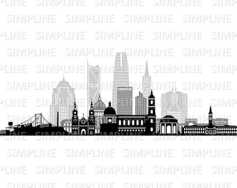 SAN FRANCISCO Kalifornien USA Skyline City Umriss Silhouette Vektor Grafik svg eps dxf png