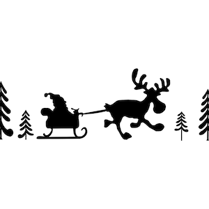 TRENÓ DE RENA DE NATAL Trenó de renas contorno silhueta vetor svg eps jpg png