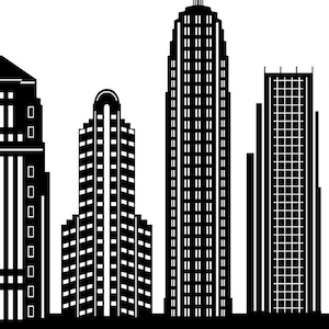 CHARLOTTE City North Carolina SKYLINE Outline Silhouette Vector svg eps jpg png