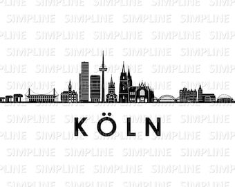 COLOGNE NRW Germany SKYLINE City Outline Silhouette Vector Graphic svg eps png
