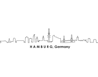 HAMBURG Germany Skyline City Outline Silhouette Vector Graphics svg eps jpg png