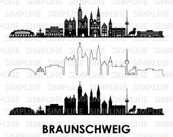 BRAUNSCHWEIG Niedersachsen Deutschland SKYLINE City Umriss Silhouette Vektor Grafik svg eps png