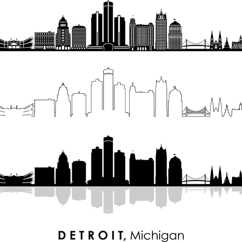 Detroit Skyline Svg - Etsy