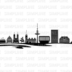BREMEN Weser Deutschland SKYLINE City Umriss Silhouette Vektor Grafik svg eps png