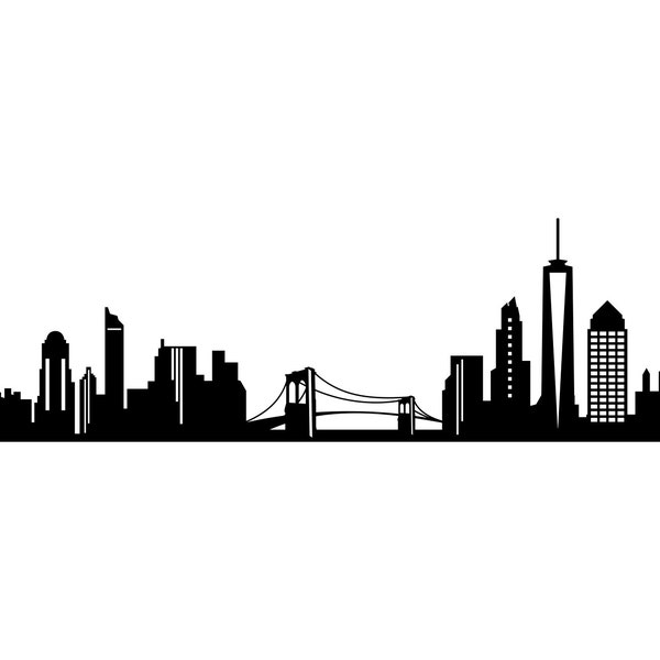 New York City Skyline Contour Silhouette Vector svg eps jpg png