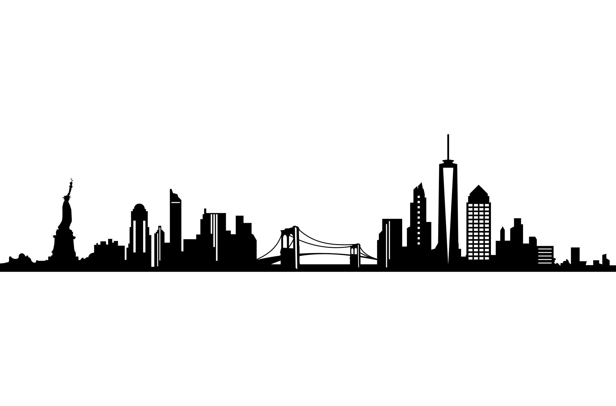 NEW YORK City SKYLINE Outline Silhouette Vector Svg Eps Jpg Png | lupon ...